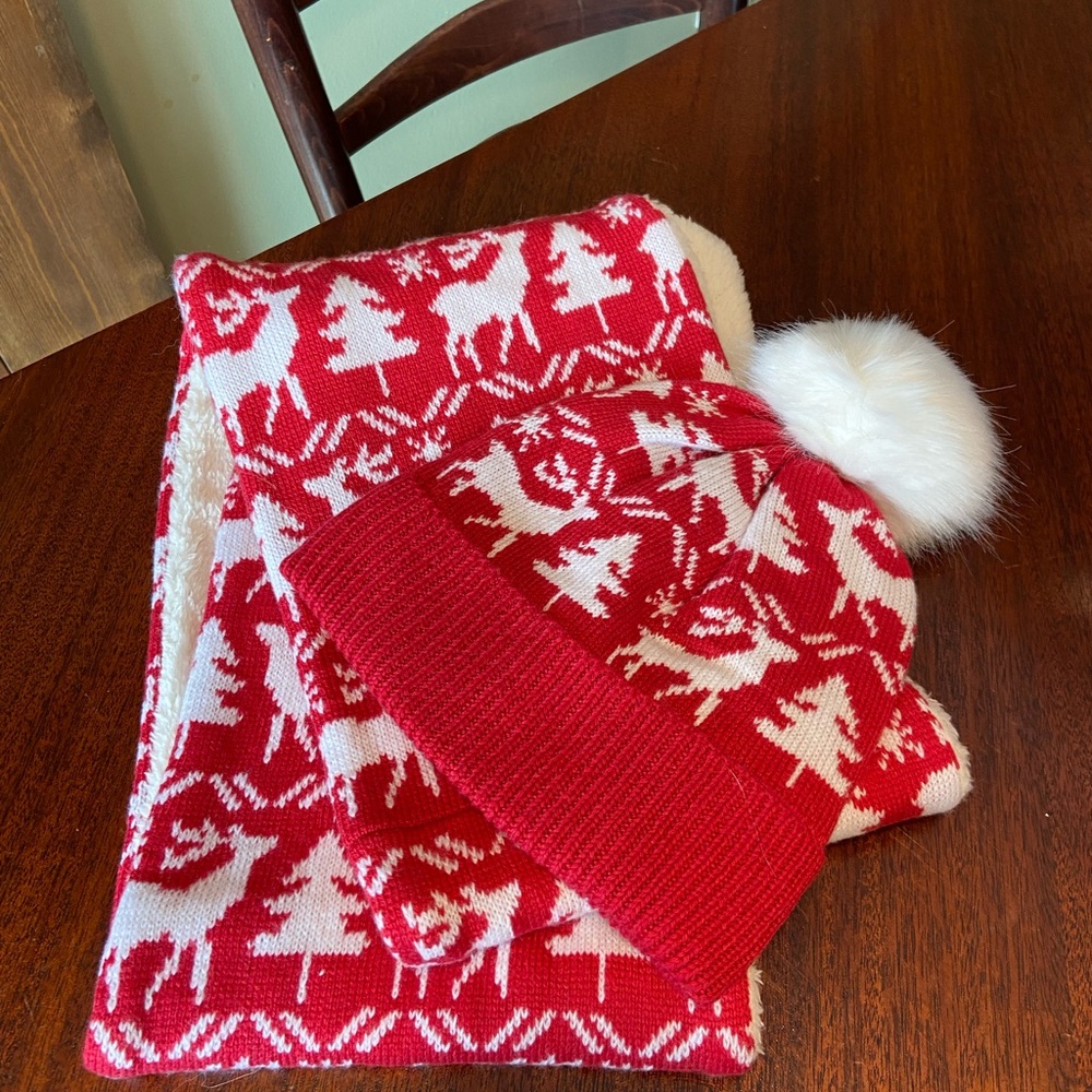 VB Knit Hat & Infinity Scarf